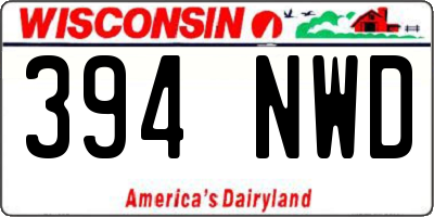 WI license plate 394NWD