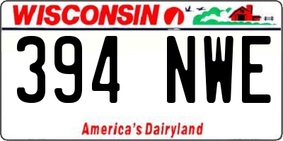 WI license plate 394NWE