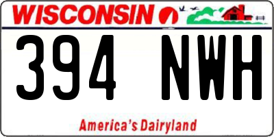 WI license plate 394NWH