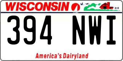 WI license plate 394NWI