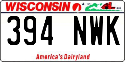 WI license plate 394NWK