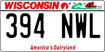 WI license plate 394NWL