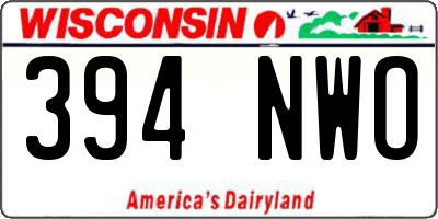 WI license plate 394NWO