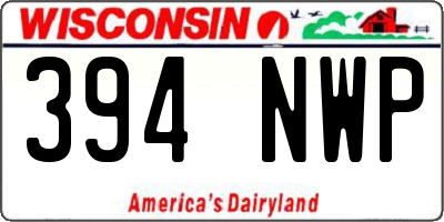 WI license plate 394NWP