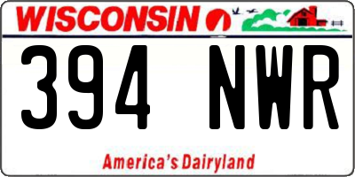 WI license plate 394NWR