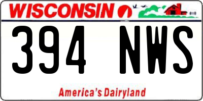 WI license plate 394NWS