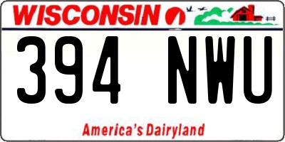 WI license plate 394NWU