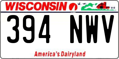 WI license plate 394NWV