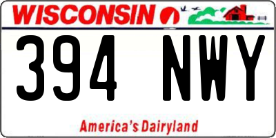 WI license plate 394NWY