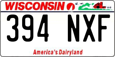 WI license plate 394NXF