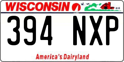 WI license plate 394NXP