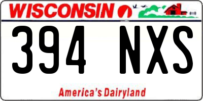 WI license plate 394NXS