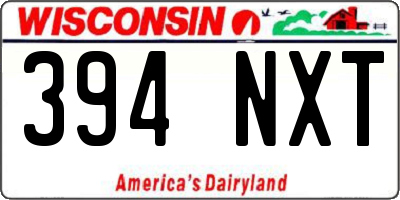 WI license plate 394NXT