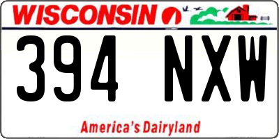 WI license plate 394NXW