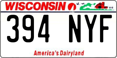 WI license plate 394NYF