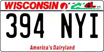 WI license plate 394NYI