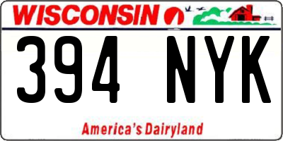 WI license plate 394NYK
