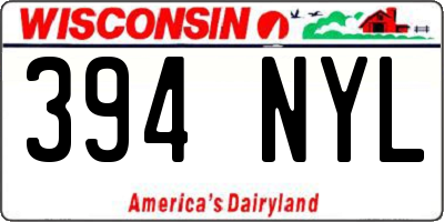 WI license plate 394NYL