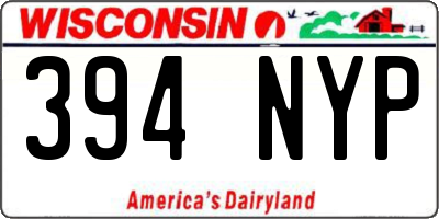 WI license plate 394NYP