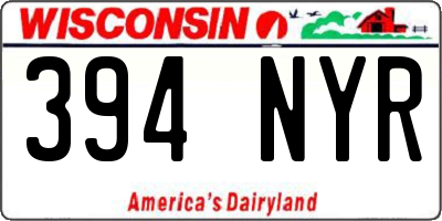 WI license plate 394NYR