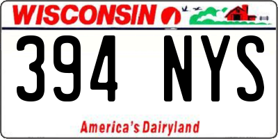 WI license plate 394NYS