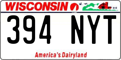 WI license plate 394NYT