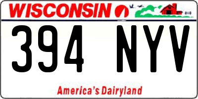 WI license plate 394NYV