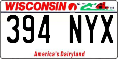 WI license plate 394NYX