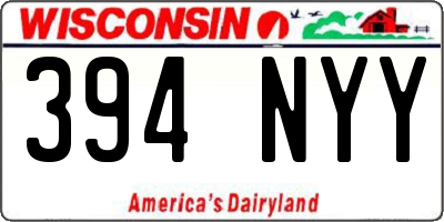 WI license plate 394NYY