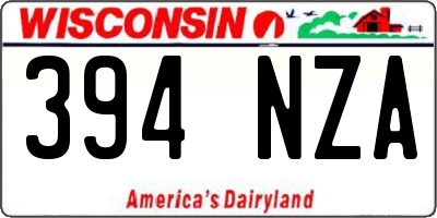 WI license plate 394NZA