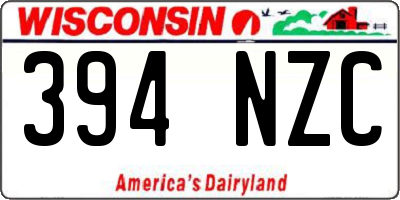 WI license plate 394NZC