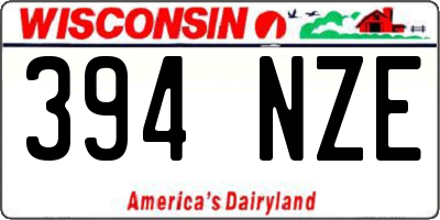 WI license plate 394NZE