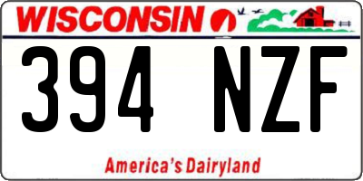 WI license plate 394NZF