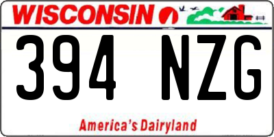 WI license plate 394NZG