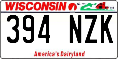 WI license plate 394NZK