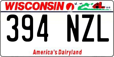 WI license plate 394NZL