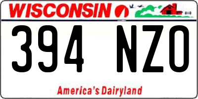 WI license plate 394NZO