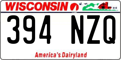 WI license plate 394NZQ