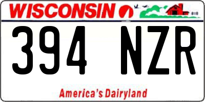 WI license plate 394NZR