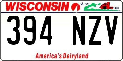 WI license plate 394NZV