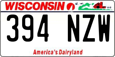 WI license plate 394NZW