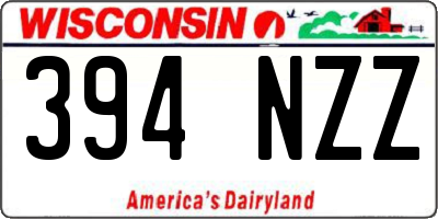WI license plate 394NZZ