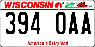 WI license plate 394OAA