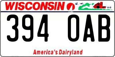 WI license plate 394OAB