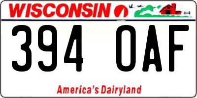 WI license plate 394OAF