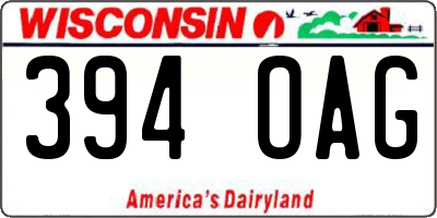 WI license plate 394OAG