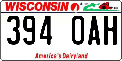 WI license plate 394OAH