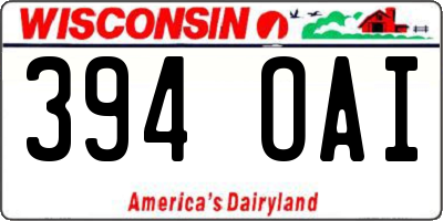 WI license plate 394OAI