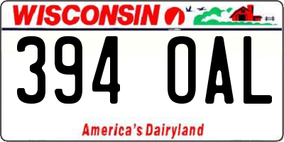 WI license plate 394OAL