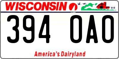 WI license plate 394OAO